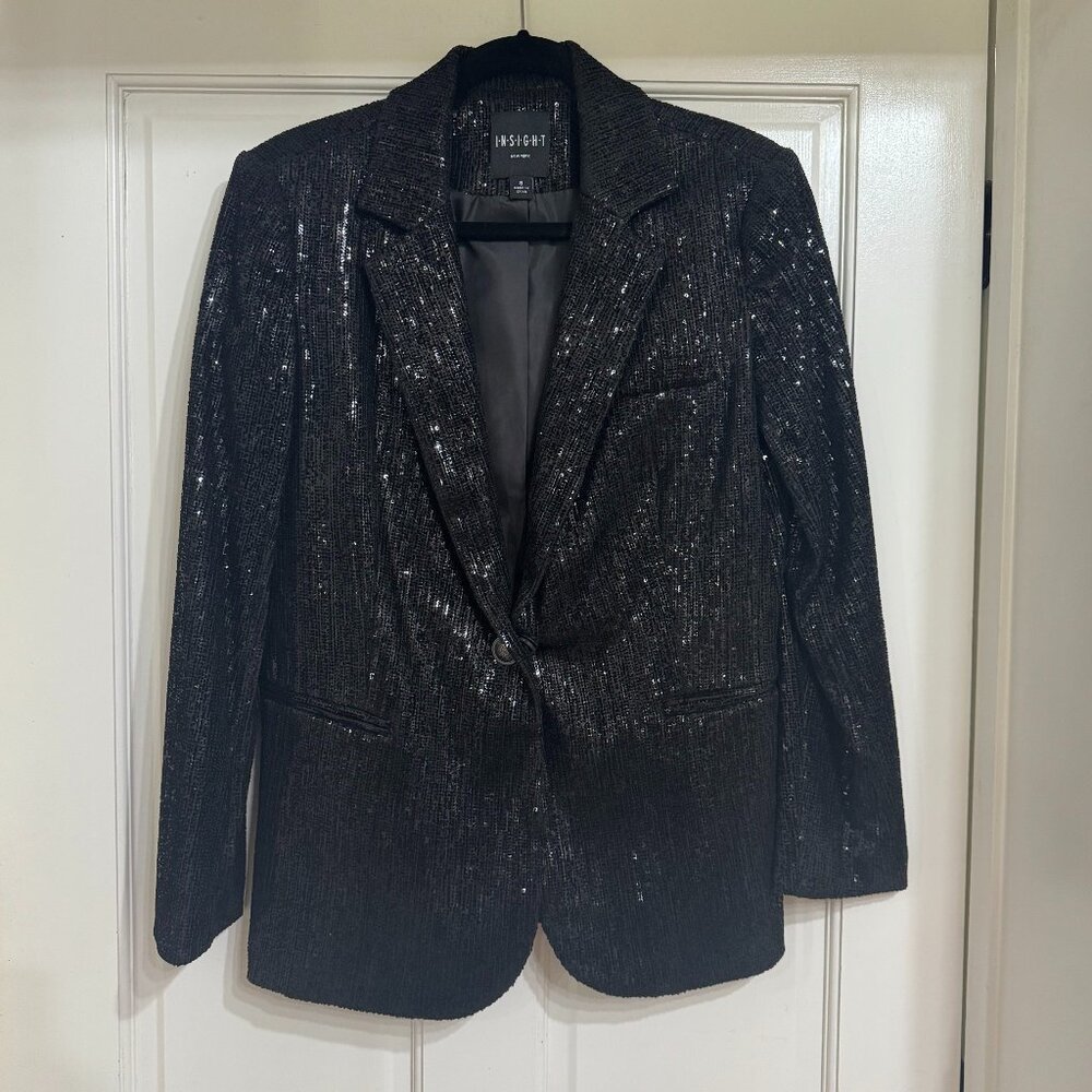 SALE NEW Beautiful Insight Black Sequin Jacket sz 8